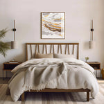 Mesa mid-century modern walnut finish spindle bed, queen - LuxenHome