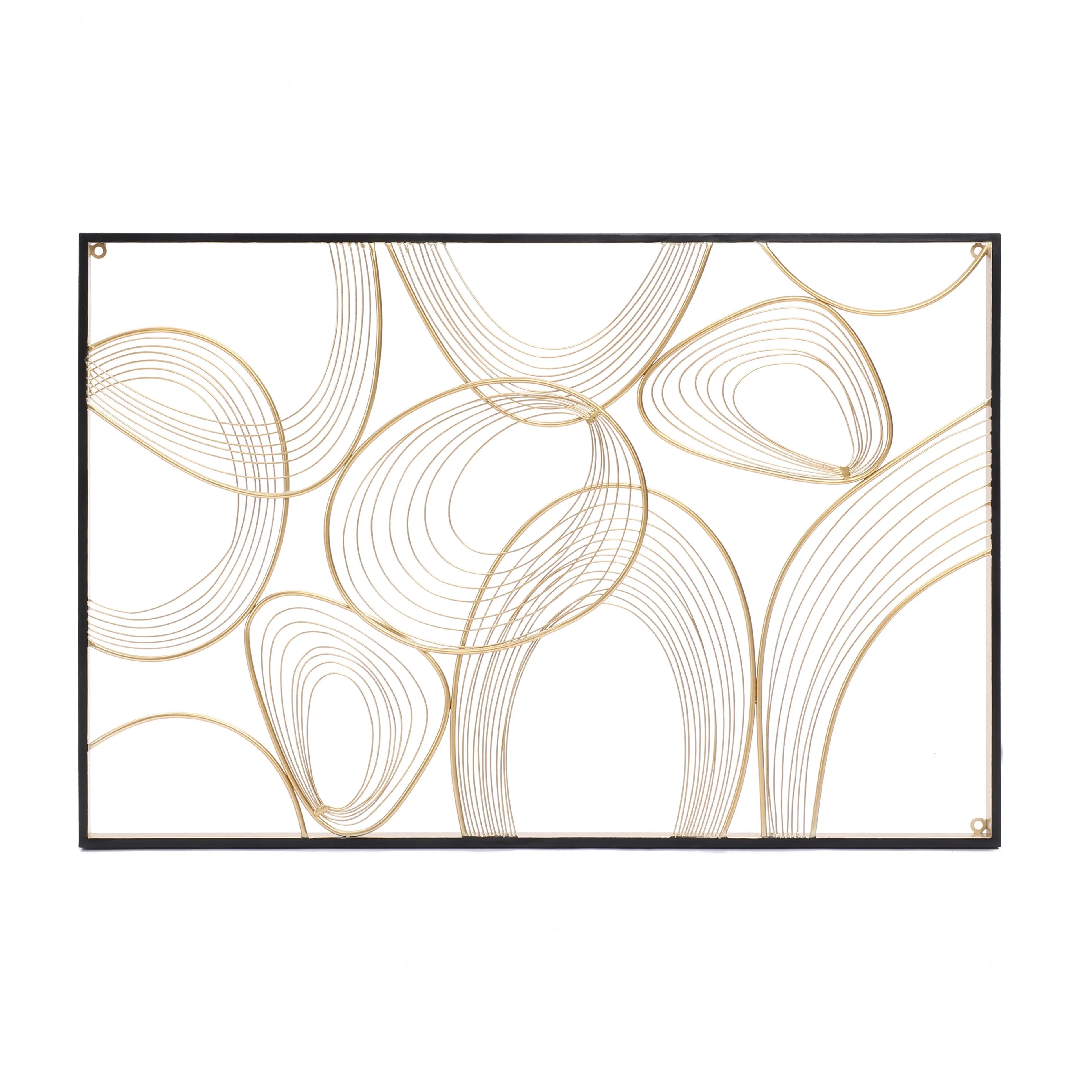 overlapping-golden-loops-and-curves-on-a-white-backdrop-framed-in-black-wall-art
