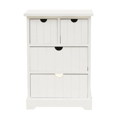 4-Drawer 22.44" H x 15.75" W White Beadboard Wood Accent Chest