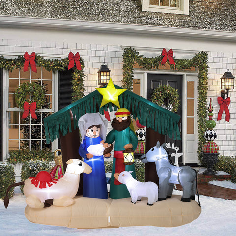 8.2 Long Inflatable Nativity Scene LED Christmas Decoration with LED Lights