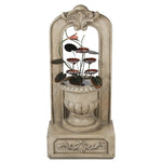 40.35-inch-arched-cement-urn-with-metal-flowers-outdoor-fountain