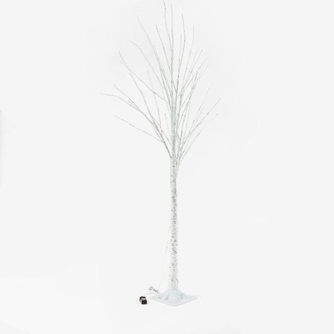 Pre-Lit LED 5.9-Ft White Birch Twig Tree Decoration