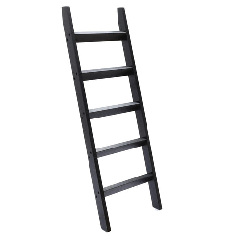 Modern wood blanket ladder, 5 ft tall