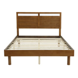 George walnut finish platform bed, queen