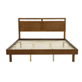 George walnut finish platform bed, king - LuxenHome
