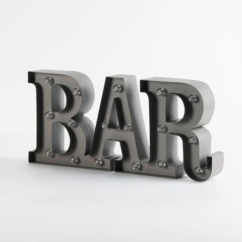 Illuminated Bar Marquee Battery-Op LED Sign, Freestanding or Wall Mounted