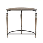 Rustic Wood and Metal Half Moon Console and Entry Table - LuxenHome
