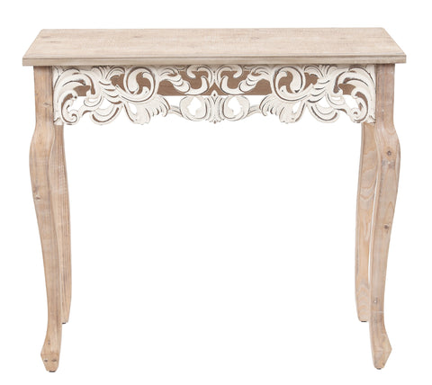 Natural Wood and White Console and Entry Table